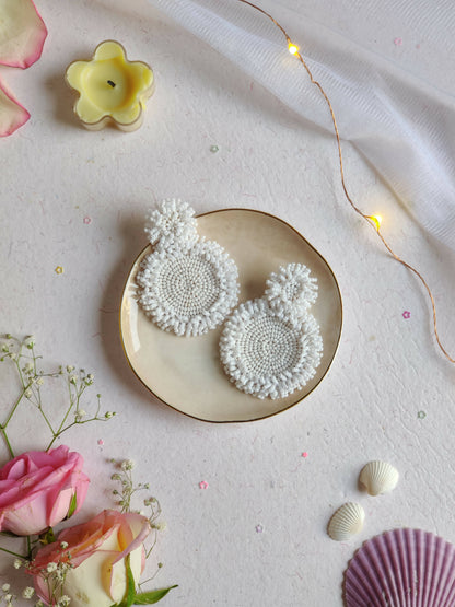 Circular Hand Embroidered Earrings