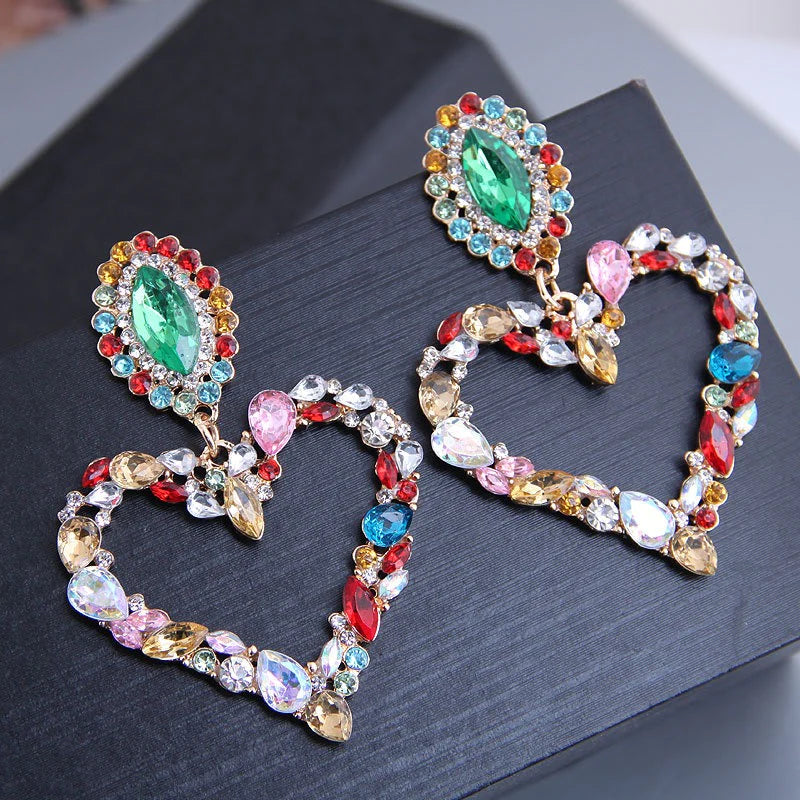 Dancing Hearts Crystal Earrings