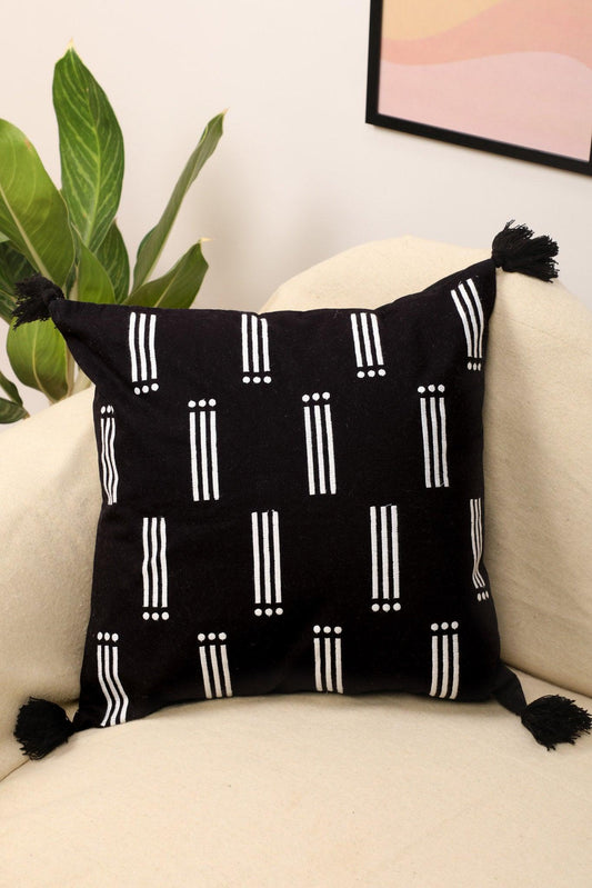 Charcoal Cushion Cover - Hand Woven