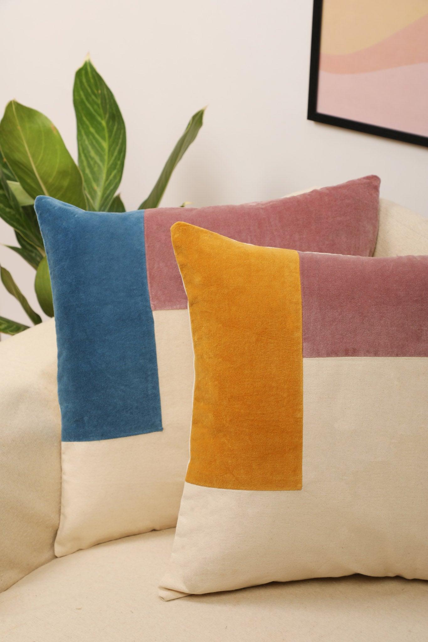 Daylight Cushion Cover - Velvet patchwork