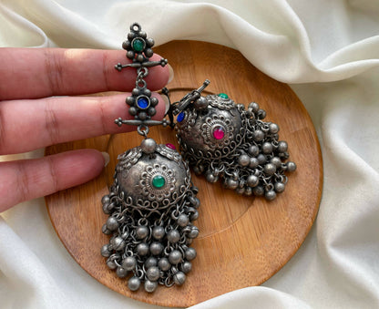 Oxidized Afghani Fitoor Jhumkas / Jhumki Earrings