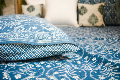 Indigo Imperial All over Printed Double Bedsheet