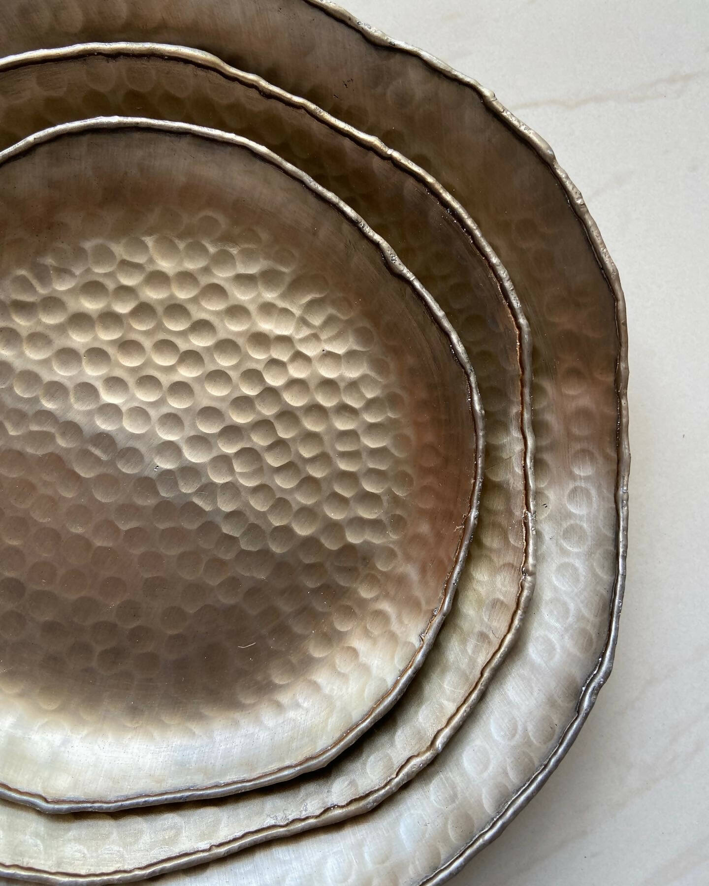 Antique Gold Nested Platters - Set of 3