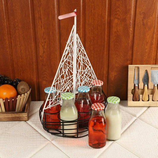 Ship Shape Mocktail Platter with Glass Bottles