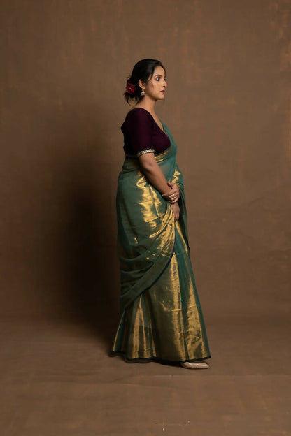 Pataka Green Tissue Saree