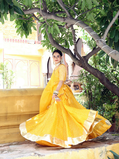 Mothda Yellow Lehenga