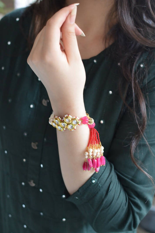 Kashti red tassel bracelet