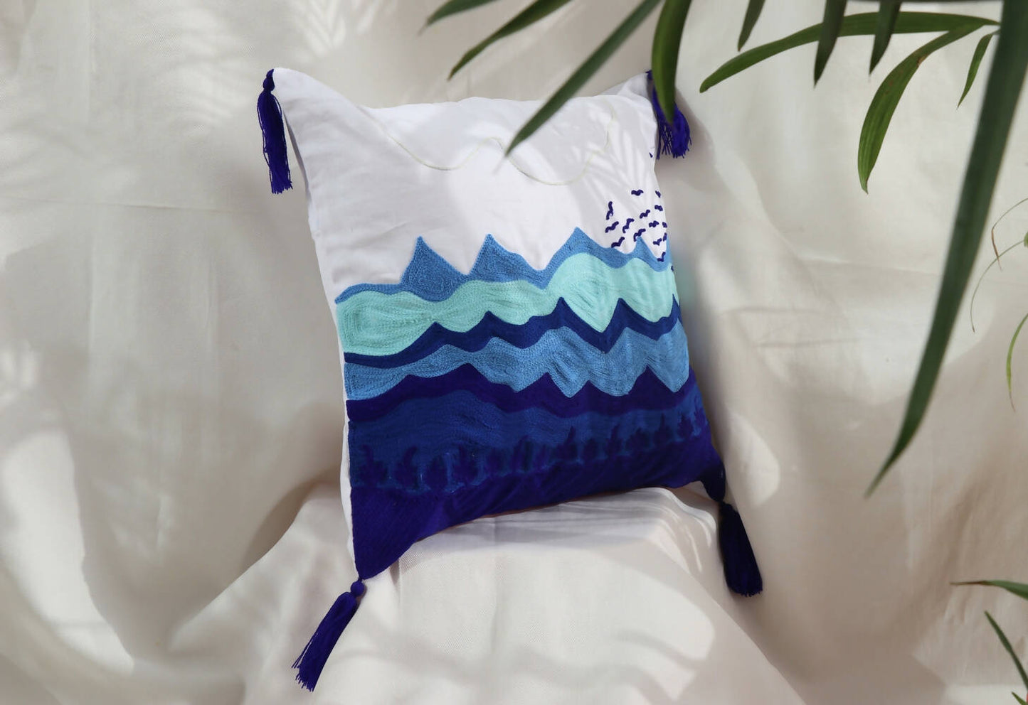 Blue Scenery - Hand Embroidered (Pack of 1)