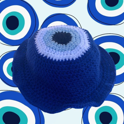 Evil Eye Crochet Bucket Hat