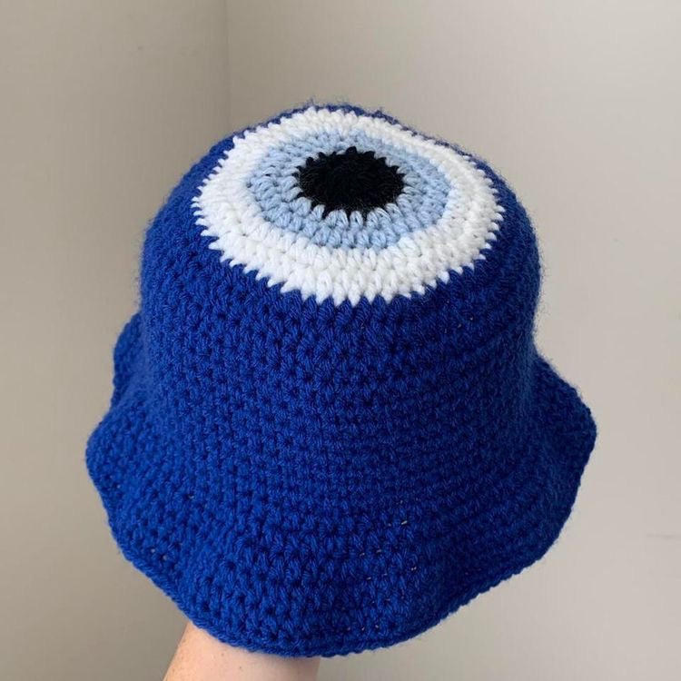 Evil Eye Crochet Bucket Hat