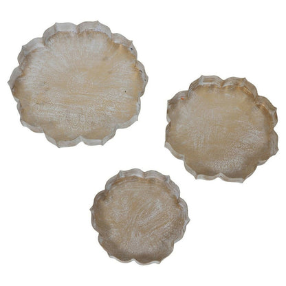 Antique Design White & Gold Decorative Urli Tray Set of 3