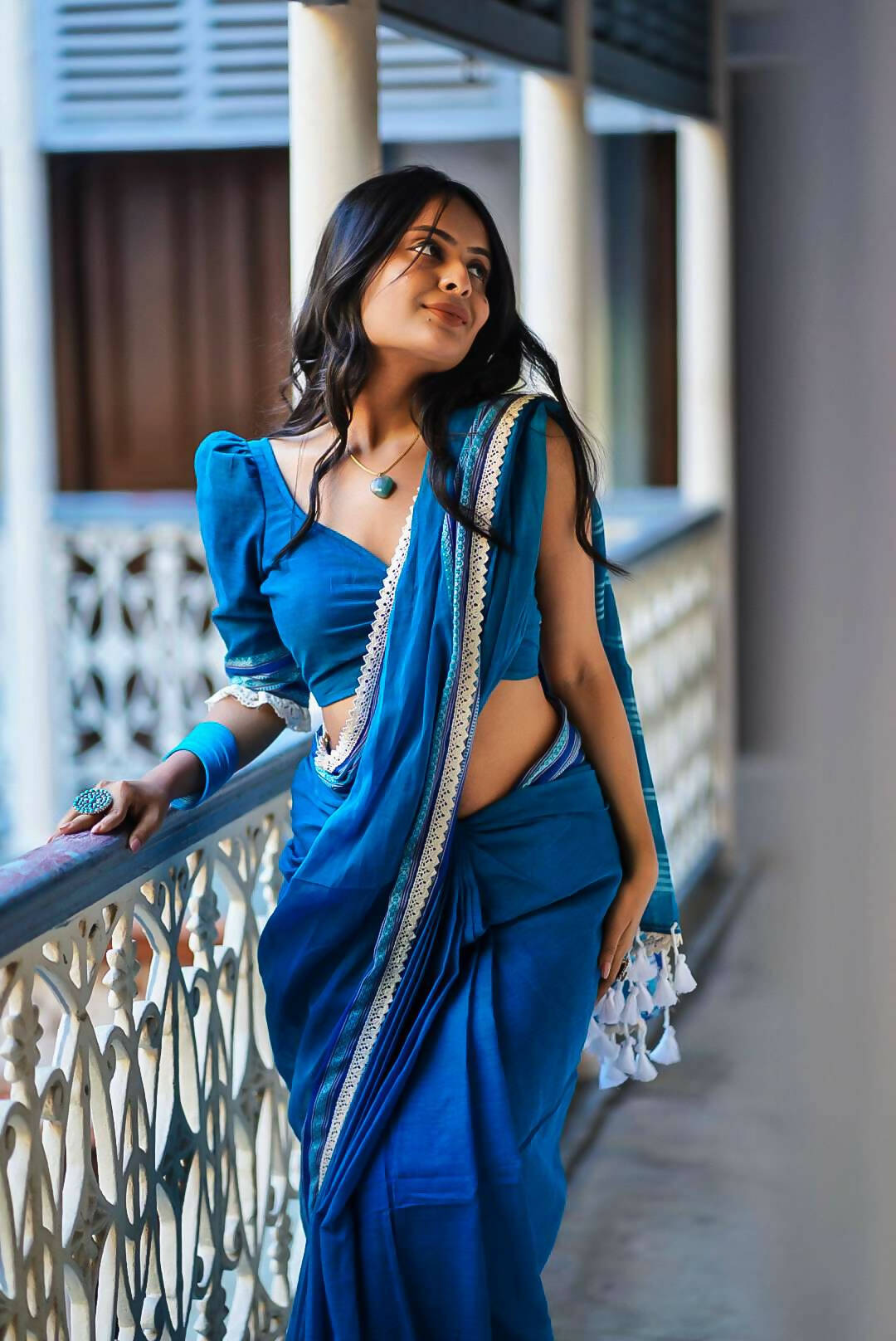 Diamond in the Blue Sea Saree