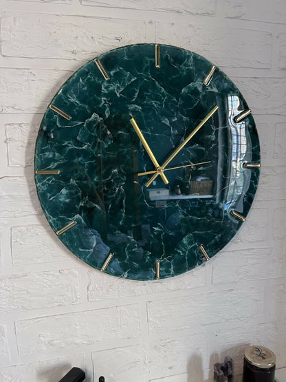 Emerald Marble Clock