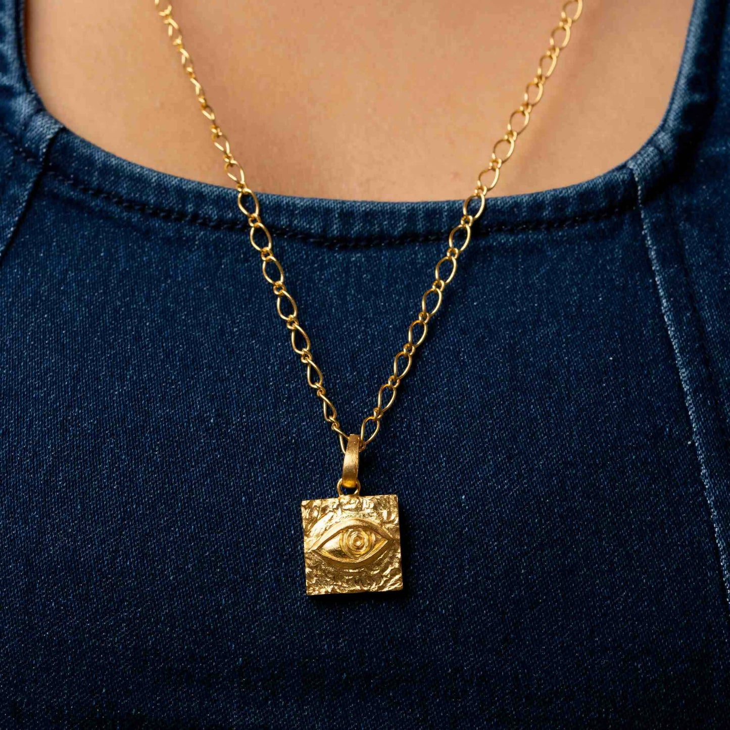 Nazar Locket Gold Neckchain