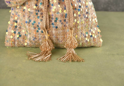 Beige Sequin Potli