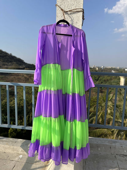 Purple & Green Superhero Cape