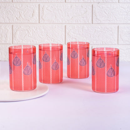 Peepal Leaf Glass Tumblers