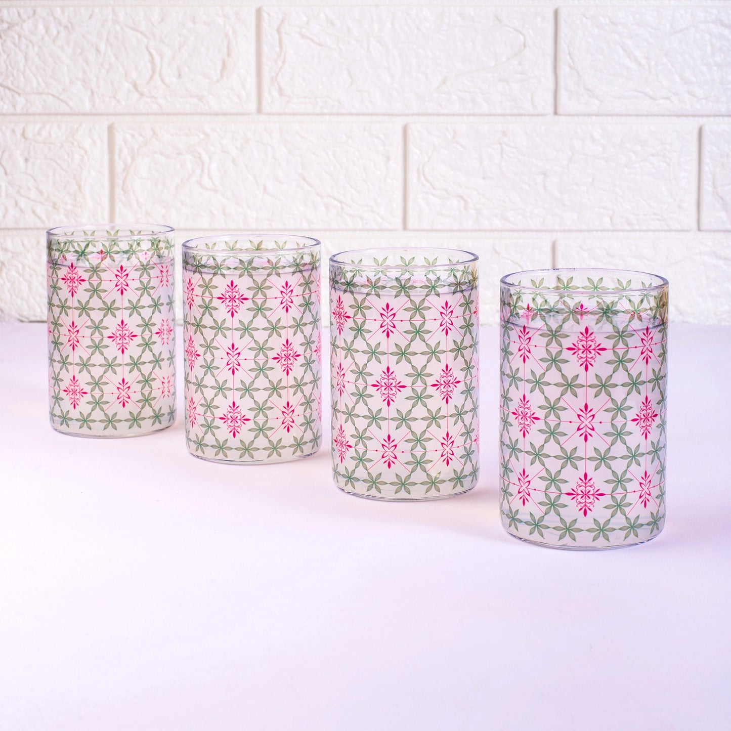 Classic Geometric Pattern Glass Tumblers