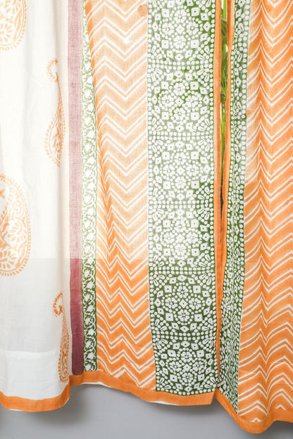 Golden East Handblock Printed Cotton Window Curtain