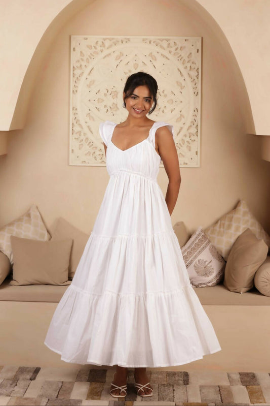 Princess Cotton White Tiered Dress