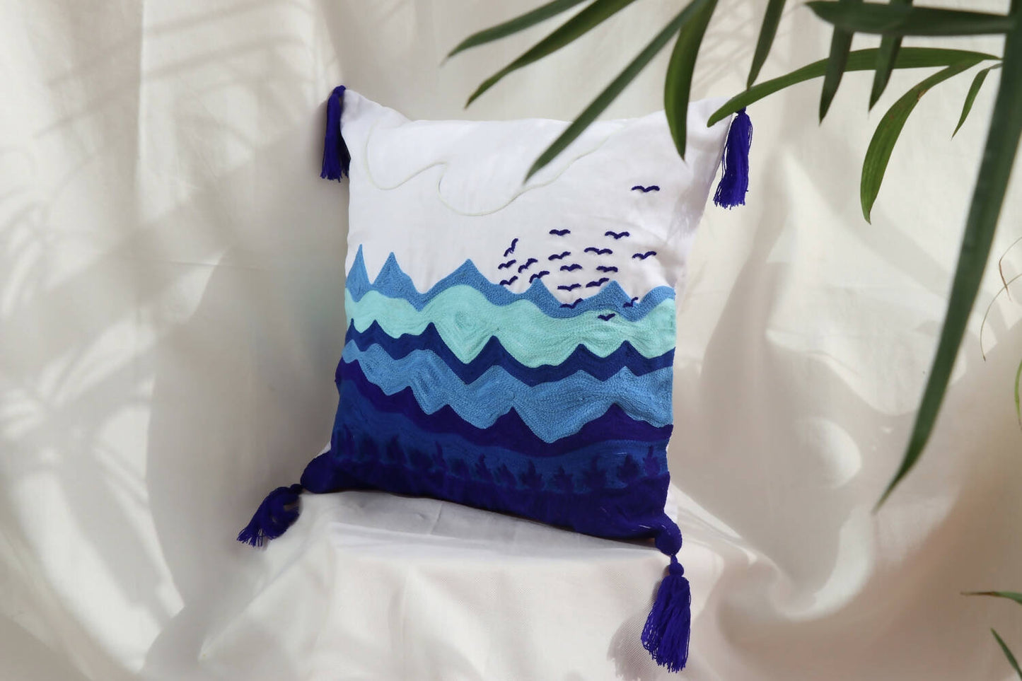 Blue Scenery - Hand Embroidered (Pack of 1)