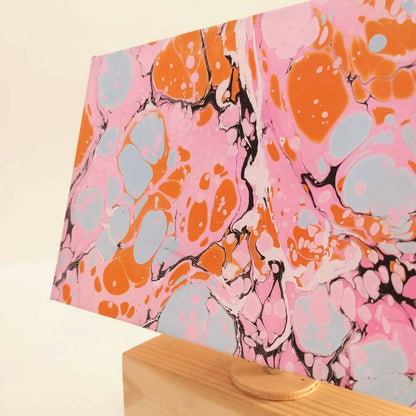 Modern Table Lamp - Marbling | Pink and Orange