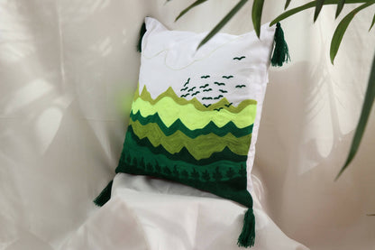 Green Scenery - Hand Embroidered (Pack of 1)