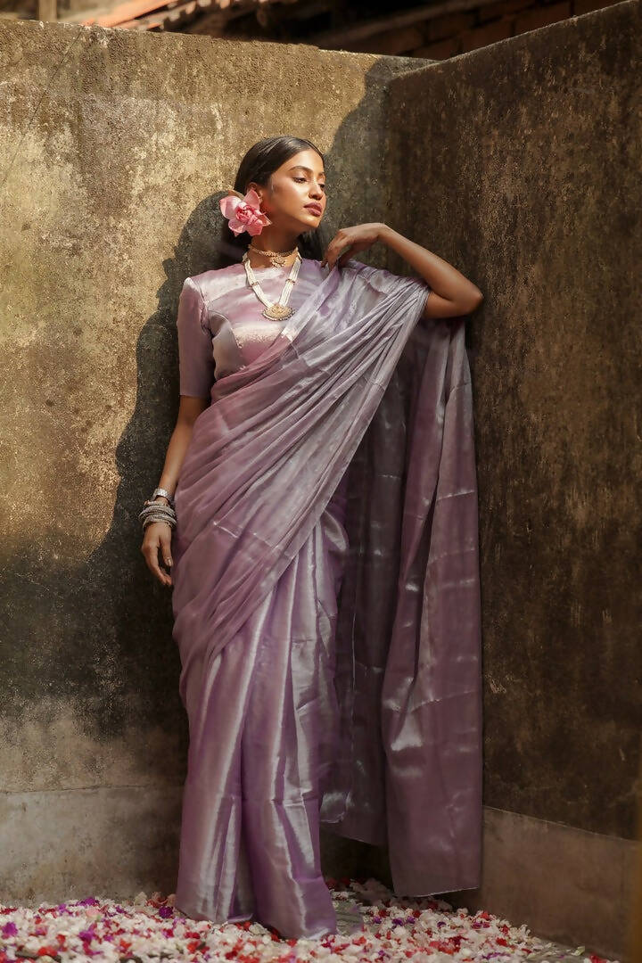 Buy Silver Pure Tissue Saree Indian Wedding Silk Sarees Sari Blouse for  Women Wear Handloom Fabric Saree USA Online in India - Etsy