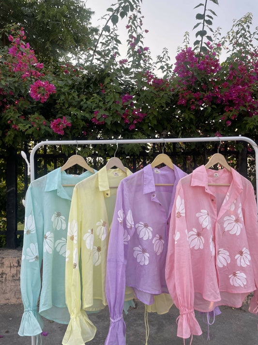 Blossom Hand-Painted Cotton Shirts