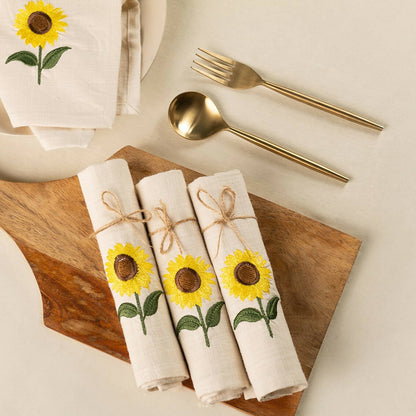 Amber Sunflower Cotton Slub Napkins