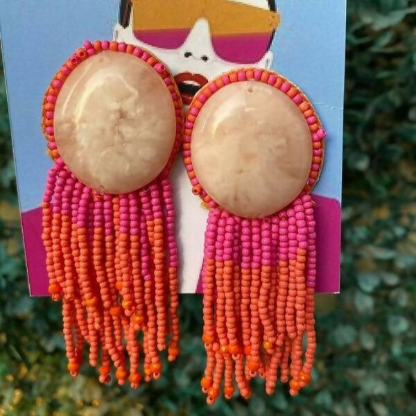 Burst Beaded Earrings