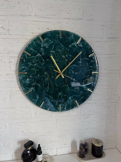 Emerald Marble Clock