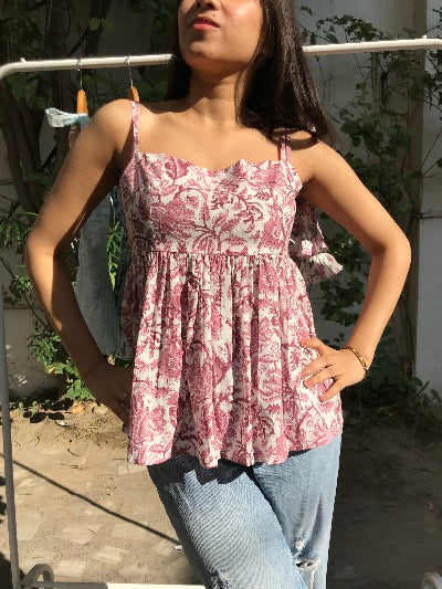 Dusty Rose Back Tie Lisa Top