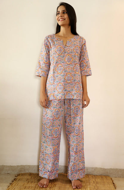 Capricorn Hand Block Printed Kurta Jammies 2 pc set