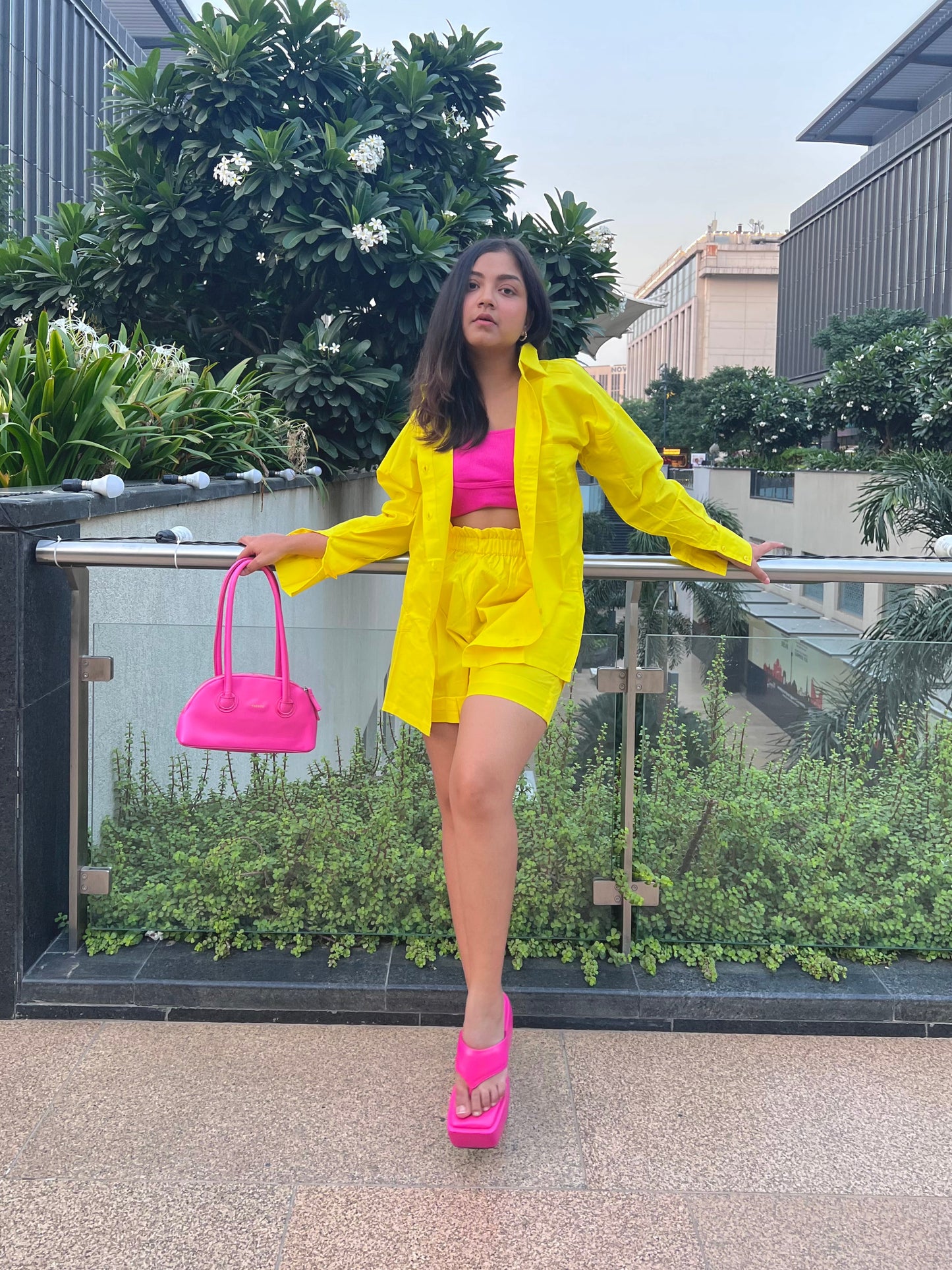 Yellow Poplin Coord Set