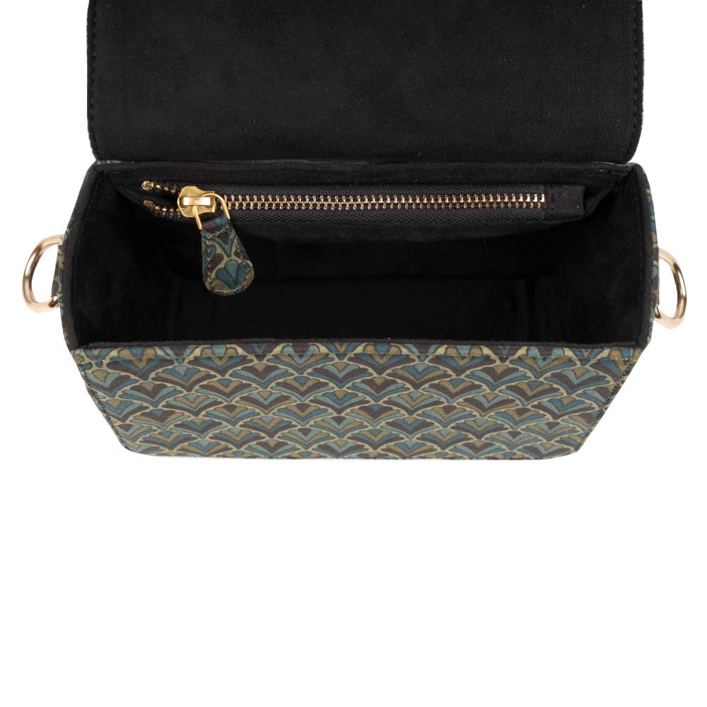 Olive Mist Blockprinted Rectangle Cross Body Bags