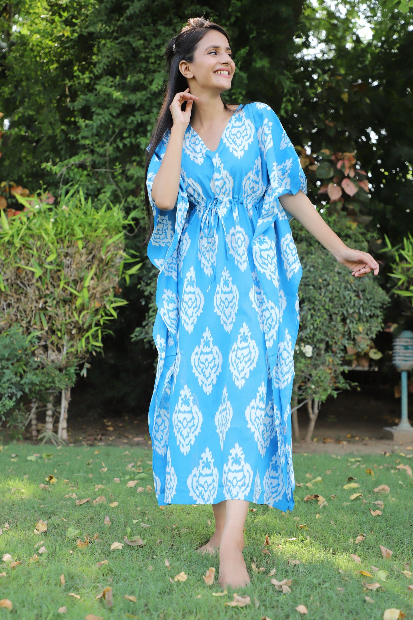 Boss Girl Ikat Print Ankle Length Kaftan