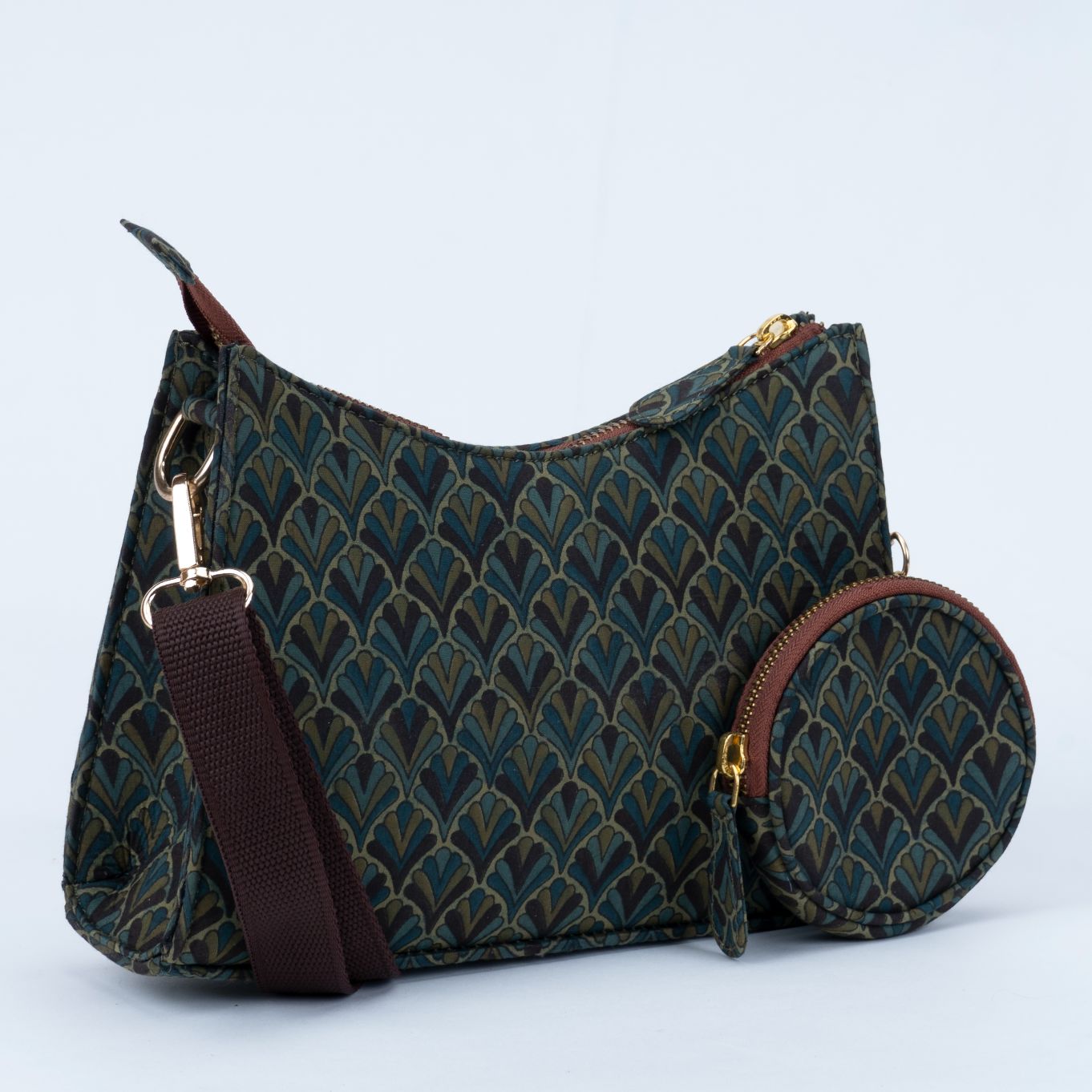 Olive Mist Blockprinted Cross Body Bags