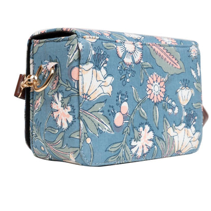 Spring Morning Blockprinted Rectangle Cross Body Bags