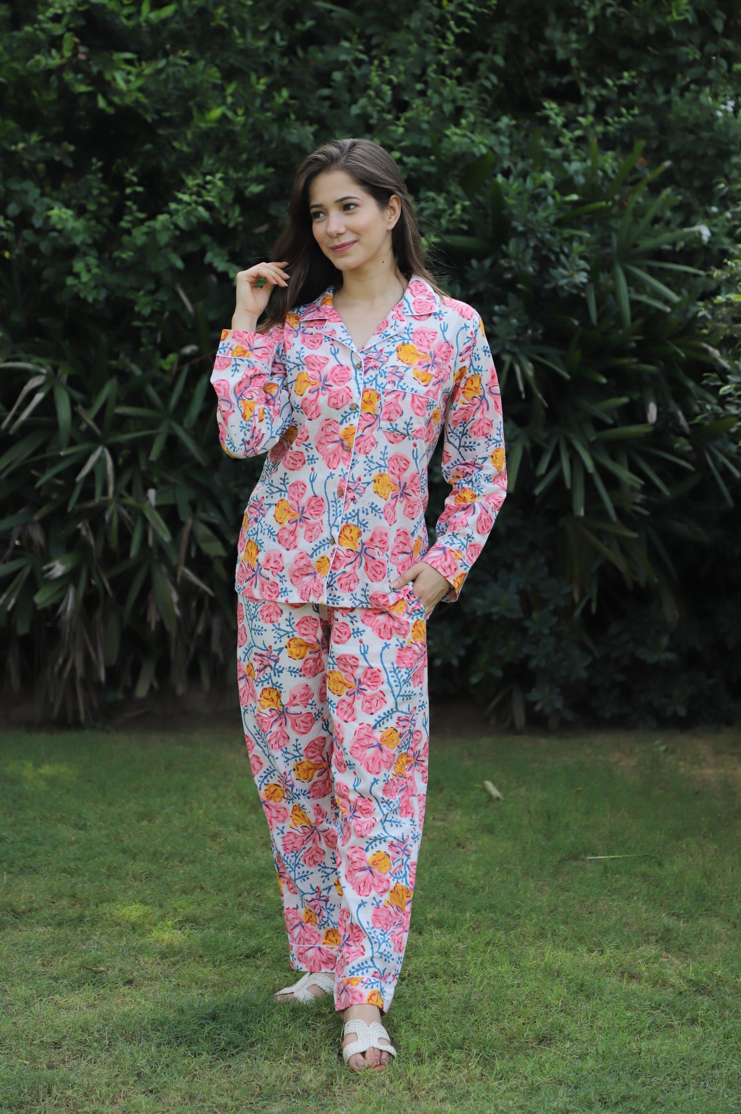 Bagaan Hand block printed Full Jammies Set