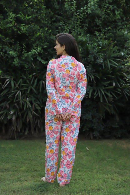 Bagaan Hand block printed Full Jammies Set