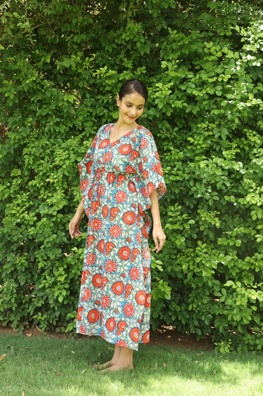 Blue Mist Ankle Length Kaftan