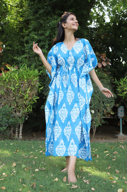 Boss Girl Ikat Print Ankle Length Kaftan