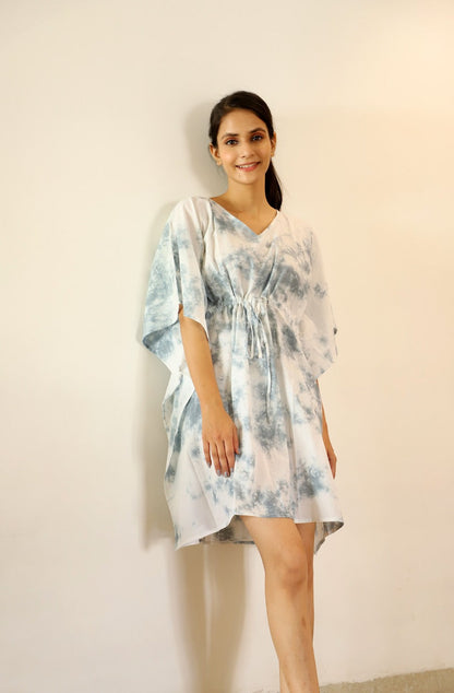 Gentle Horse Tie Dye Short Kaftan Dress