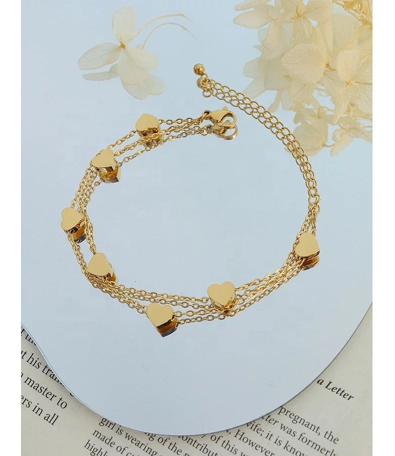 Golden Hearts Bracelet