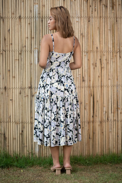 Opulent Black Rose Dress