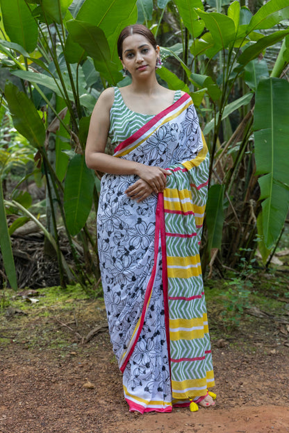 Kajini Mul Cotton Printed Saree