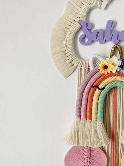 Unicorn Macrame Name Dreamcatcher