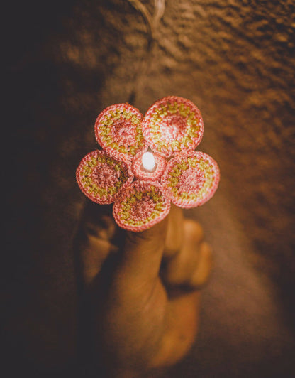 LED String Lights Pink Five Petal