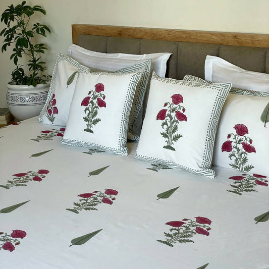 Mughal Big Poppy Buta Bedsheet Set